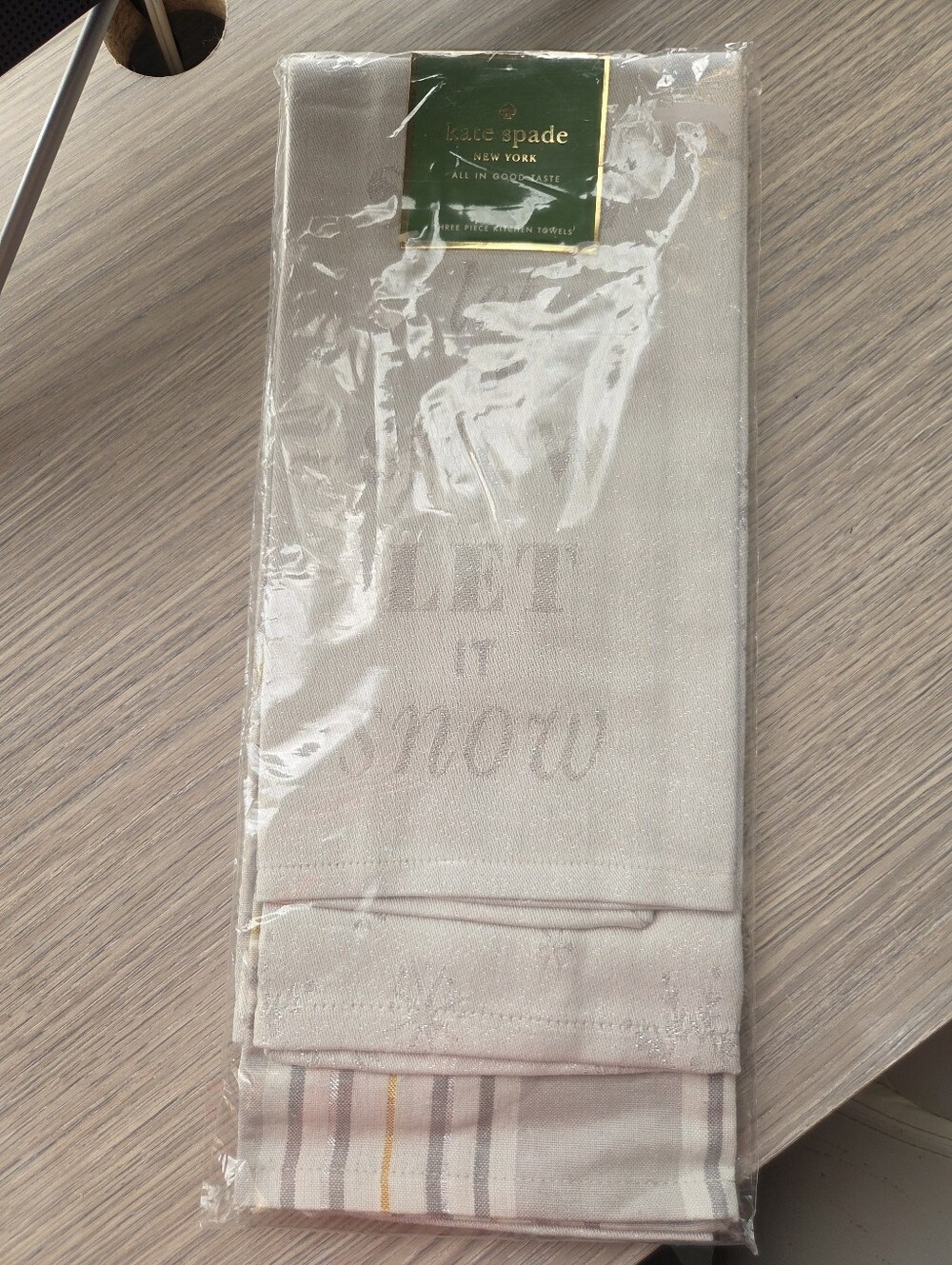 Kate Spade Let It Snow Kitchen Towels Set NIP 3 Pack Holiday Winter NEW